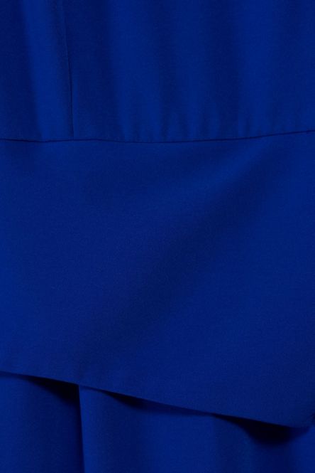 Petites - Peplum Dress in Blue, features subtle surface texture